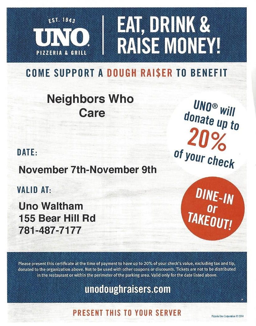 UNO Fundraiser for Neighbors Who Care