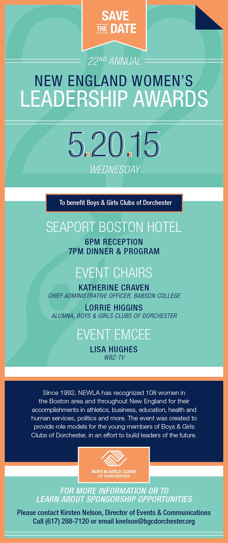 22nd Annual New England Women's Leadership Awards to benefit Boys & Girls Clubs of Dorchester