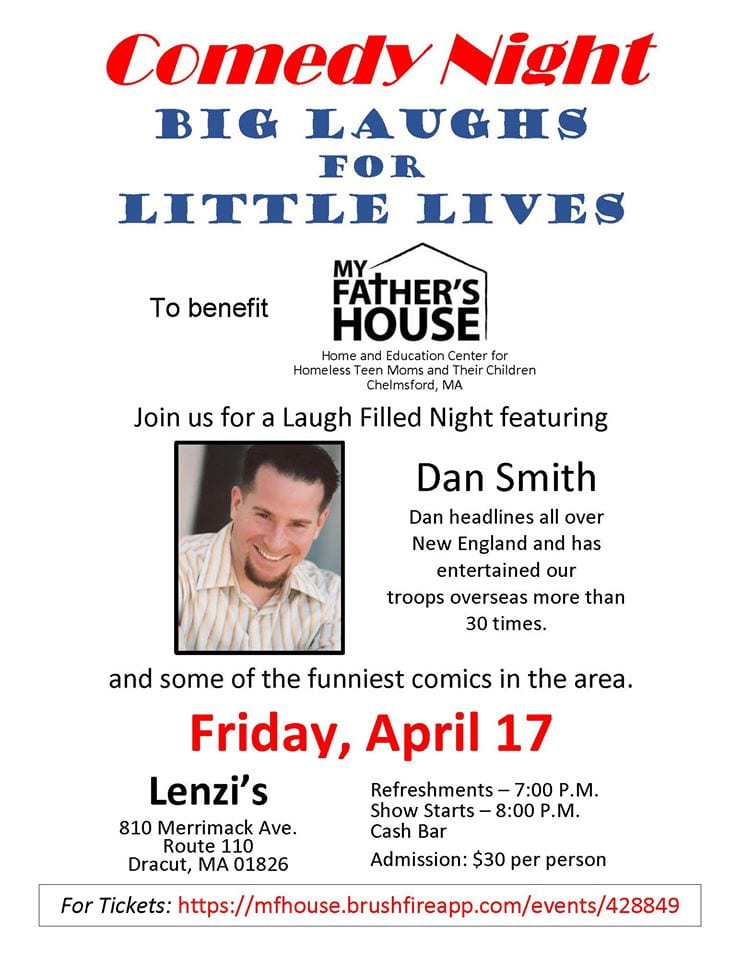 April 17th 7pm-My Father's House Fundraiser Comedy Night‏