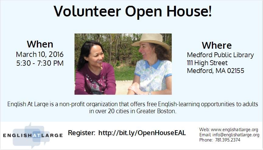 Volunteer Open House - English At Large