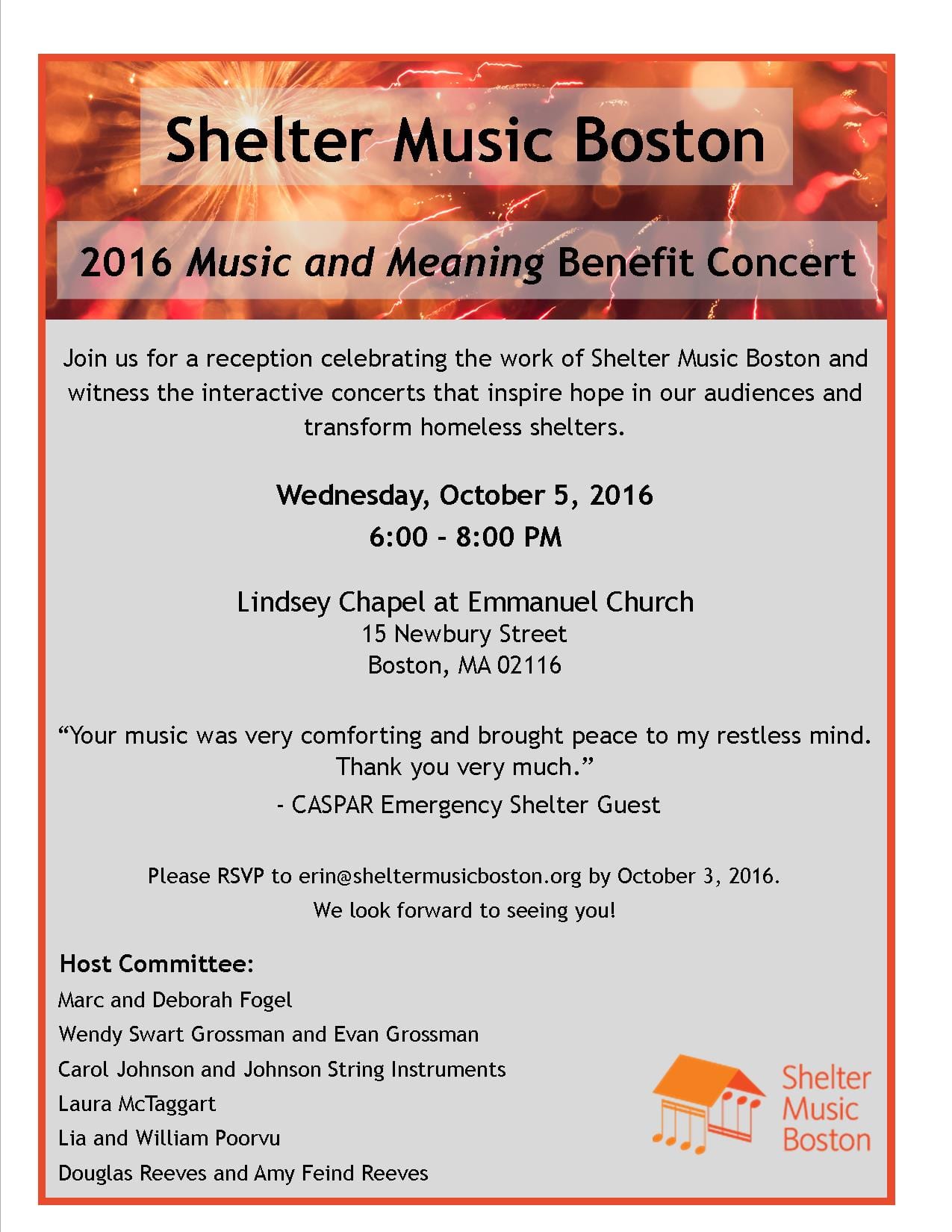 Shelter Music Boston's 2016 Music and Meaning Benefit Concert