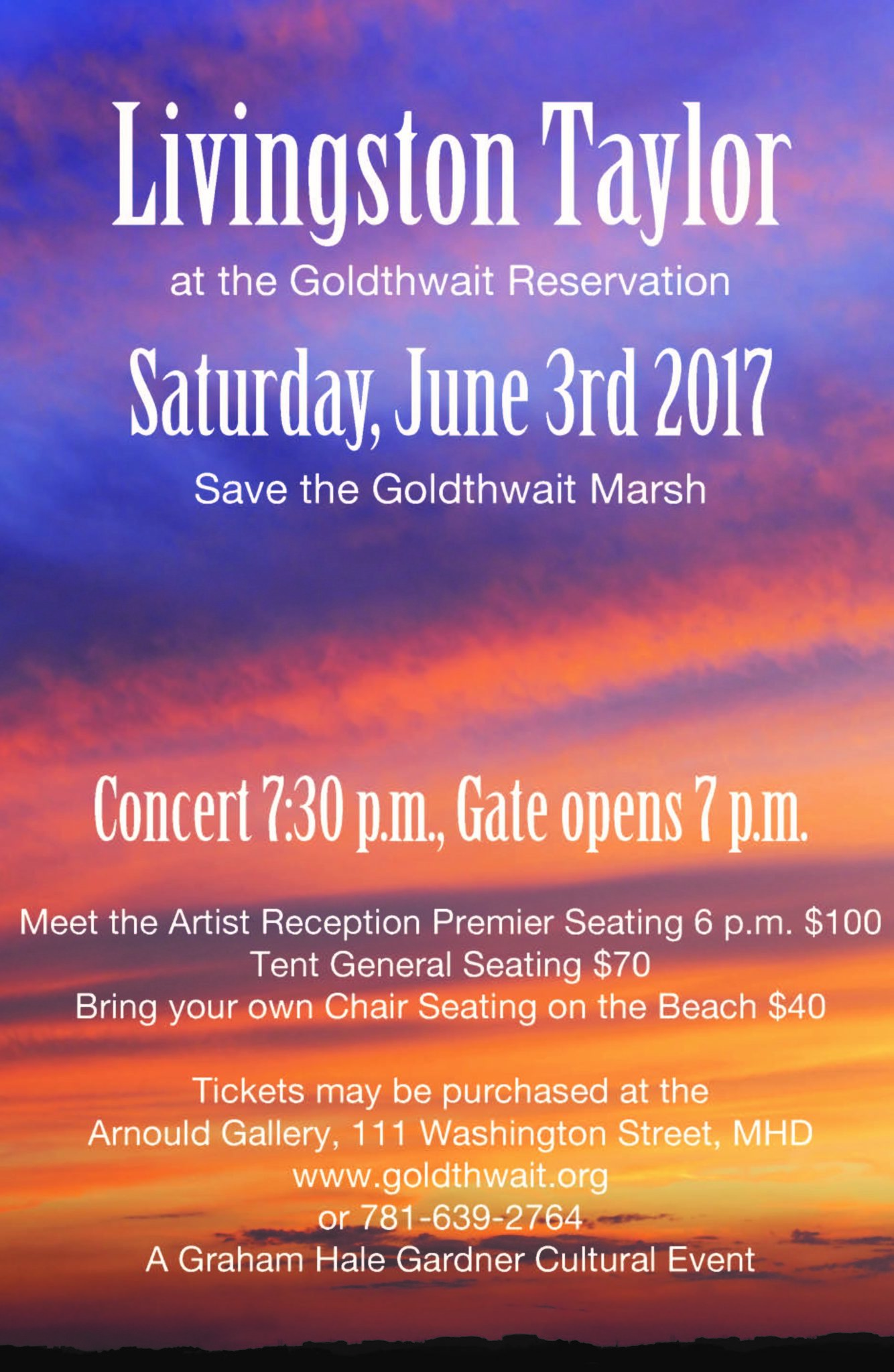 Livingston Taylor Concert at Goldthwait Reservation to save the salt marsh