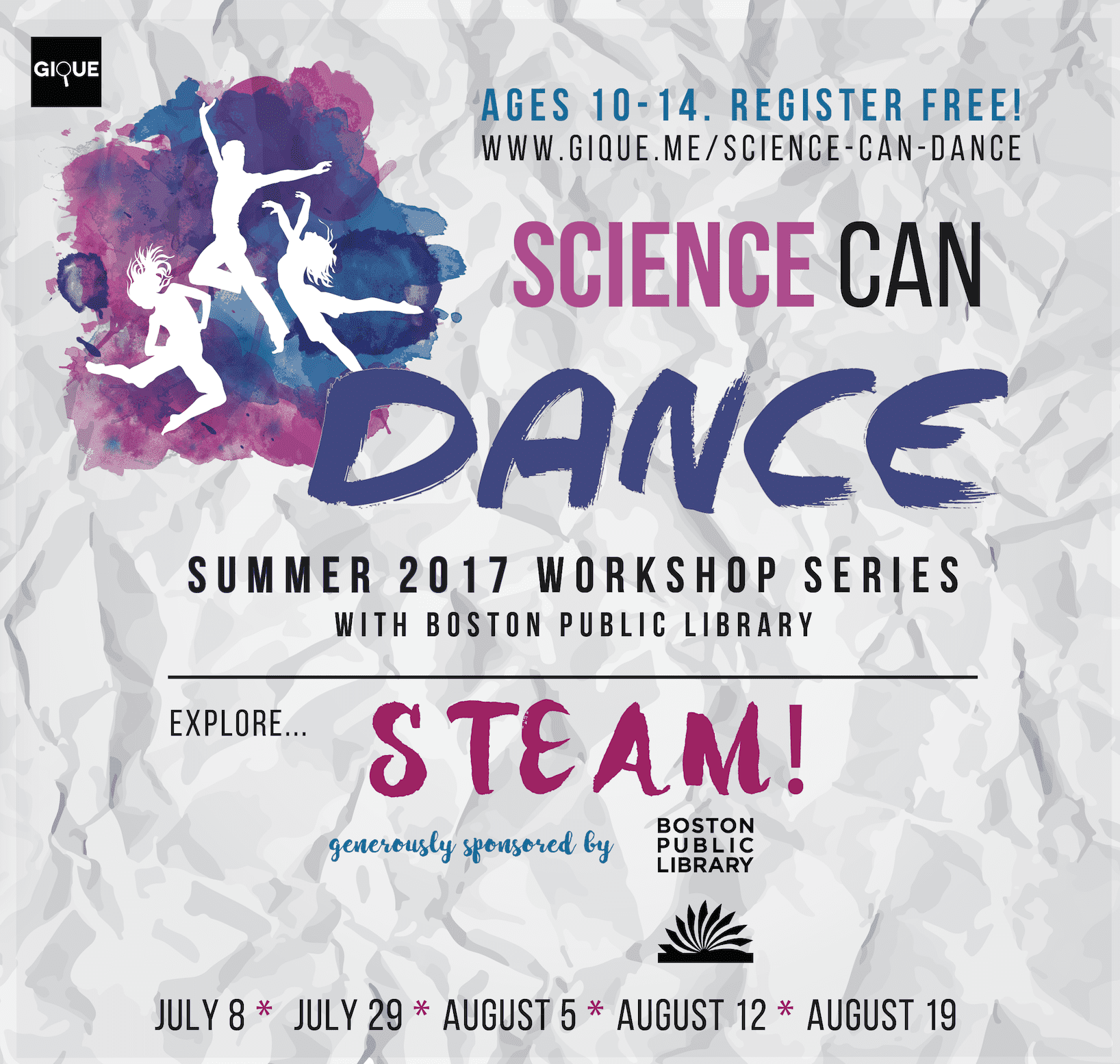 Science Can DANCE! STEAM Summer Workshop Series with Boston Public Library