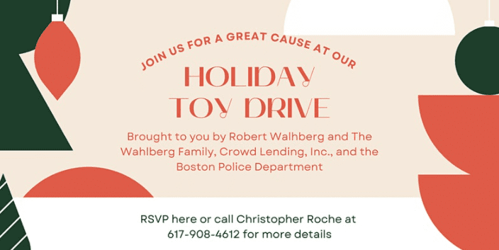 Holiday Toy Drive: In Partnership w Wahlburgers, Crowd Lending, and the BPD