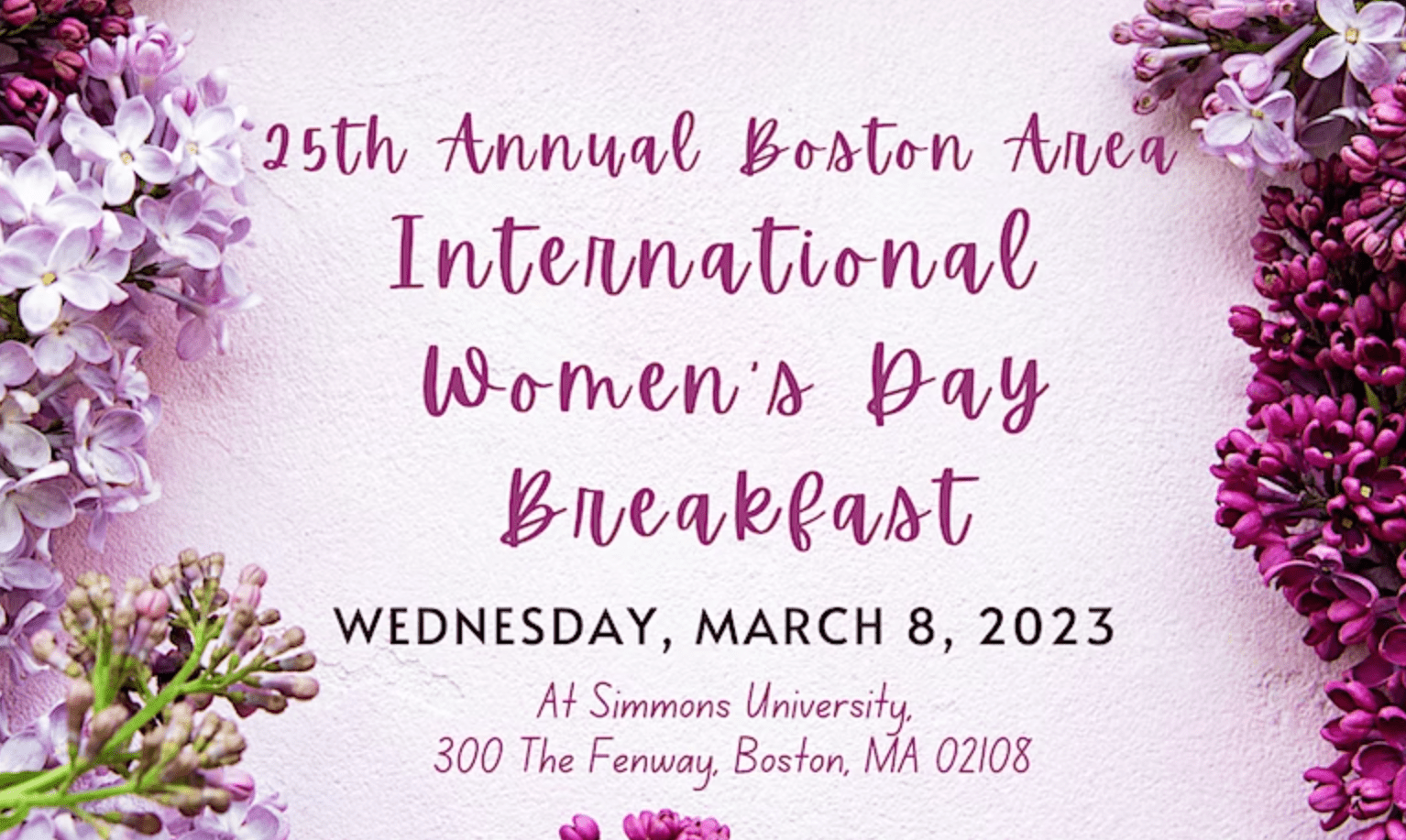 25th Annual Boston Area International Women's Day Breakfast