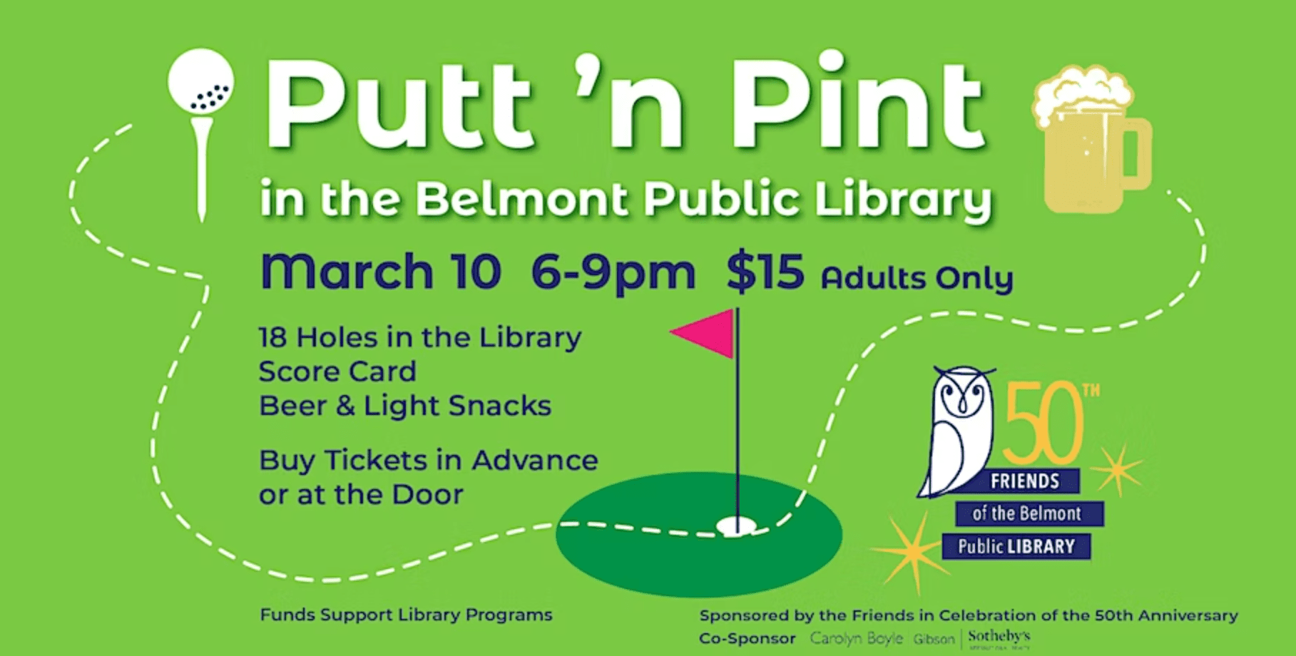 Mini Golf Event in the Belmont Public Library